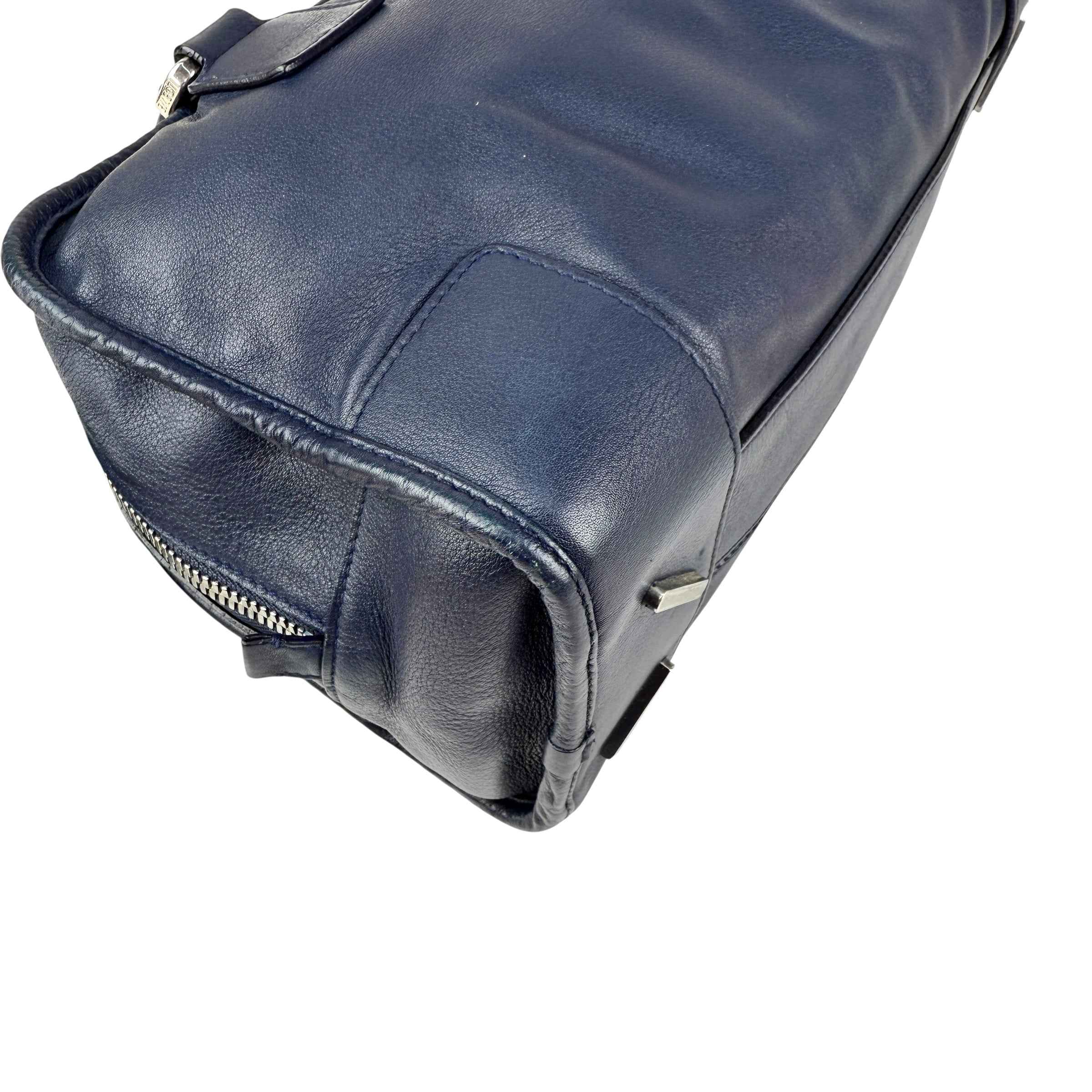 Loewe Amazona Handbag Navy blue Leather