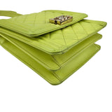 Chanel Calfskin Quilted North South Boy Flap Light Green