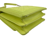 Chanel Calfskin Quilted North South Boy Flap Light Green