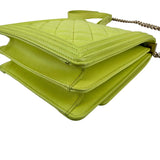 Chanel Calfskin Quilted North South Boy Flap Light Green