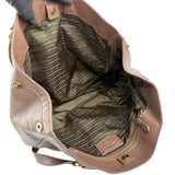 Pre-owned Prada Cammella Sfumato Cervo Leather Jeweled Shopping Tote tote bag