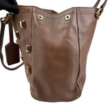 Pre-owned Prada Cammella Sfumato Cervo Leather Jeweled Shopping Tote tote bag