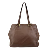 Pre-owned Prada Cammella Sfumato Cervo Leather Jeweled Shopping Tote tote bag back view