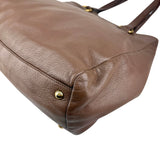 Pre-owned Prada Cammella Sfumato Cervo Leather Jeweled Shopping Tote tote bag