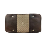 Gucci Beige/Brown Diamante Canvas And Leather Large Horsebit Catherine Satchel