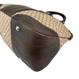 Gucci Beige/Brown Diamante Canvas And Leather Large Horsebit Catherine Satchel