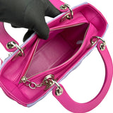 Pre-owned Dior Light Purple/Rose Sorbet Cannage Quilted Lambskin Leather Medium Lady bag