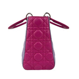 Pre-owned Dior Light Purple/Rose Sorbet Cannage Quilted Lambskin Leather Medium Lady bag