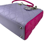 Pre-owned Dior Light Purple/Rose Sorbet Cannage Quilted Lambskin Leather Medium Lady bag