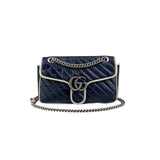 Gucci Navy and white GG Marmont shoulder bag