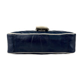Pre-owned Gucci Navy and white GG Marmont shoulder bag