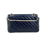 Gucci Navy and white GG Marmont shoulder bag