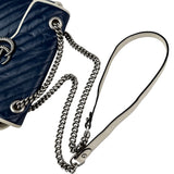 Pre-owned Gucci Navy and white GG Marmont shoulder bag