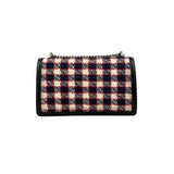 Gucci Tweed Check Dionysus Shoulder Bag White Hibiscus Red Marine