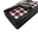 Gucci Tweed Check Dionysus Shoulder Bag White Hibiscus Red Marine