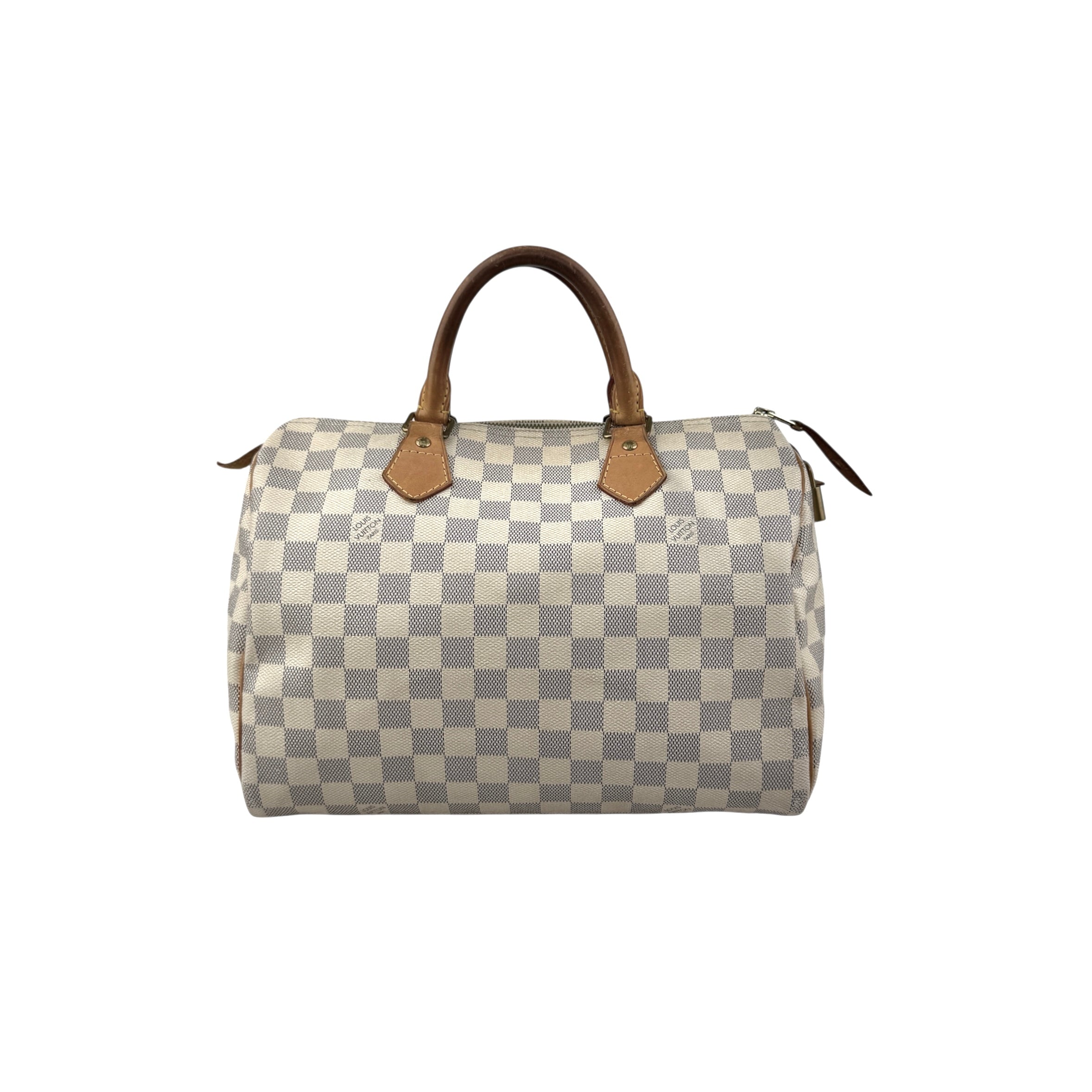 Pre-owned Louis Vuitton Damier Azur Canvas Speedy 30 bag back view
