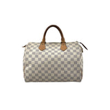 Pre-owned Louis Vuitton Damier Azur Canvas Speedy 30 bag back view