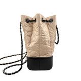 Chanel Beige/Black Quilted Calfskin Leather Small Gabrielle Backpack Bag