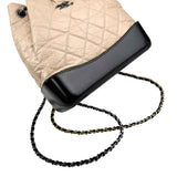 Chanel Beige/Black Quilted Calfskin Leather Small Gabrielle Backpack Bag