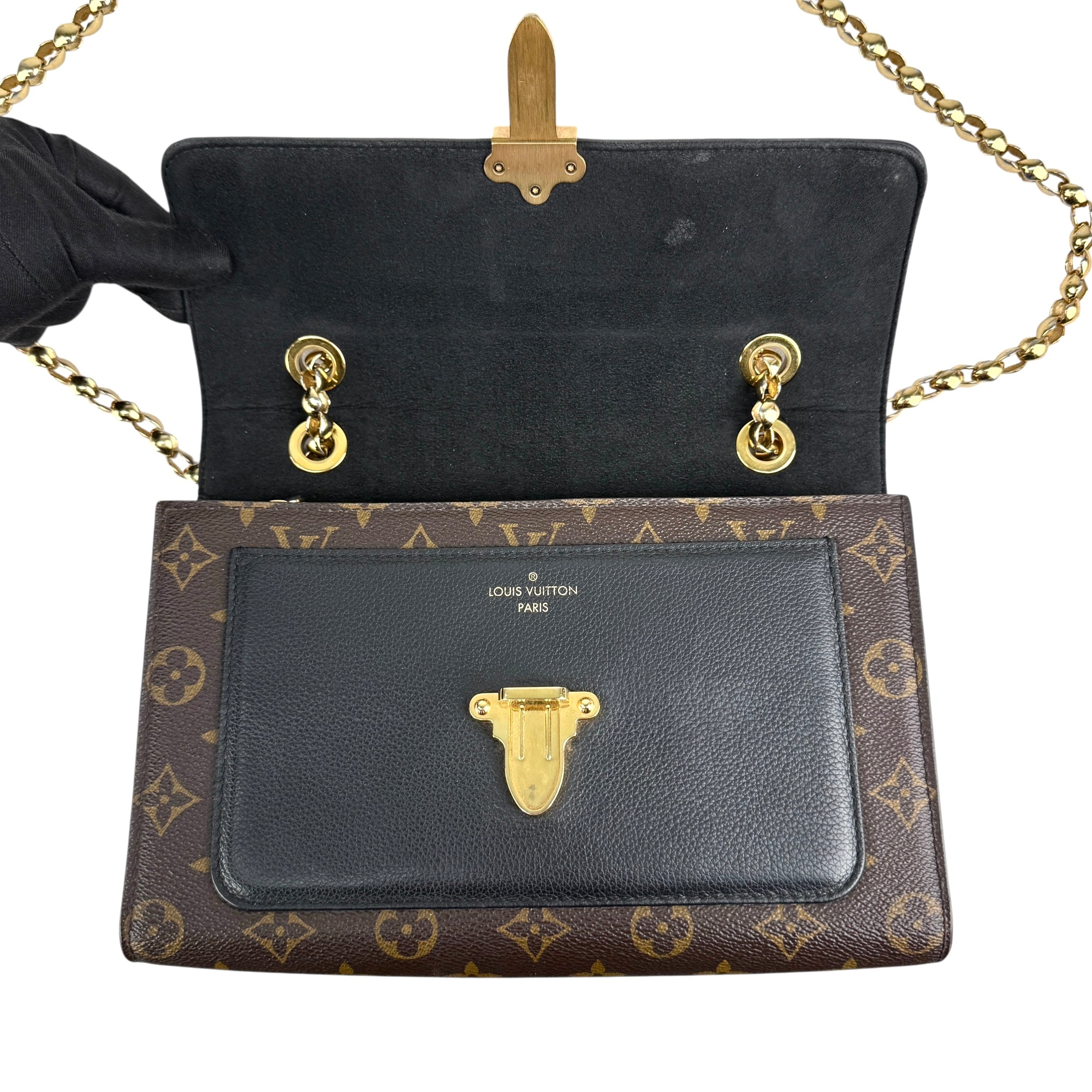 Pre-owned Louis Vuitton Monogram Canvas Black Victoire Bag