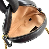 Pre-owned Gucci Black Quilted Leather Marmont Round Mini Crossbody Bag