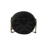Gucci Black Quilted Leather Marmont Round Mini Crossbody Bag