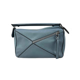 Loewe Calfskin Small Puzzle Bag Stone Blue
