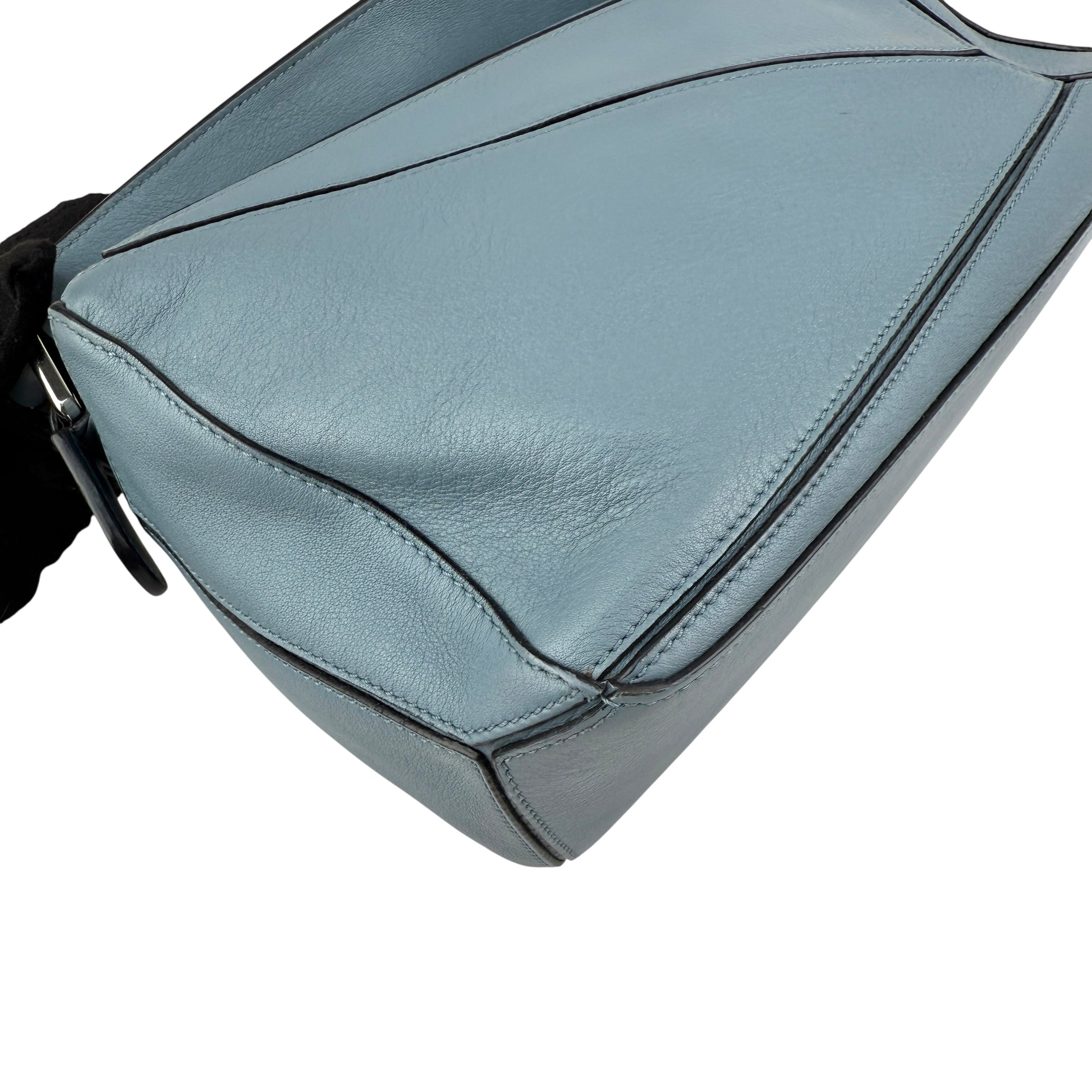 Pre-owned Loewe Calfskin Small Puzzle Bag Stone Blue