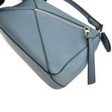 Pre-owned Loewe Calfskin Small Puzzle Bag Stone Blue