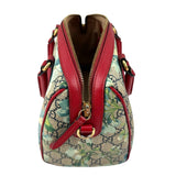 Gucci Beige/Blue GG Coated Canvas Supreme Blooms Top Handle Boston Bag