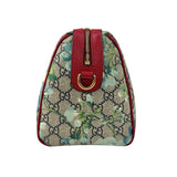 Pre-owned Gucci Beige/Blue GG Coated Canvas Supreme Blooms Top Handle Boston Bag