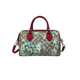 Gucci Beige/Blue GG Coated Canvas Supreme Blooms Top Handle Boston Bag