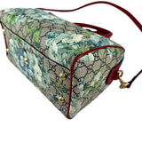 Pre-owned Gucci Beige/Blue GG Coated Canvas Supreme Blooms Top Handle Boston Bag