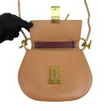 Pre-owned Chloe Peach/Maroon Leather Drew Crossbody Bag