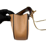 Pre-owned Chloe Peach/Maroon Leather Drew Crossbody Bag