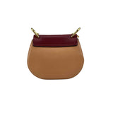 Chloe Peach/Maroon Leather Drew Crossbody Bag
