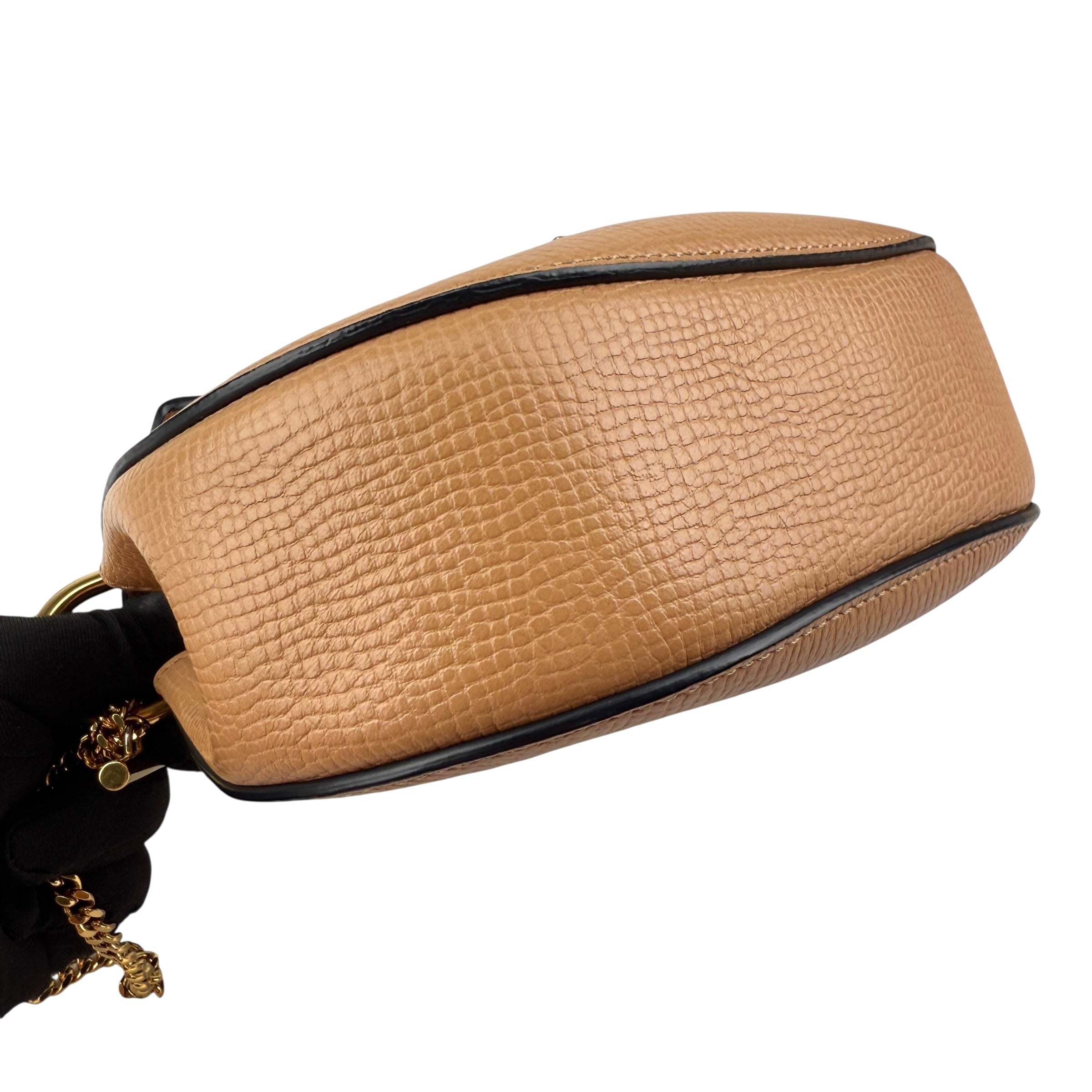 Pre-owned Chloe Peach/Maroon Leather Drew Crossbody Bag