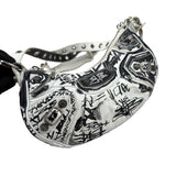 Pre-owned Balenciaga Graffiti Le Cagole XS White Leather Shoulder Bag shoulder bag