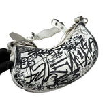 Pre-owned Balenciaga Graffiti Le Cagole XS White Leather Shoulder Bag shoulder bag