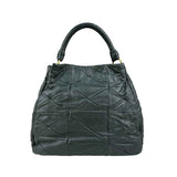 Miu Miu Dark Green Leather Quilted Top Handle Bag
