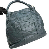 Miu Miu Dark Green Leather Quilted Top Handle Bag