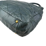 Pre-owned Miu Miu Dark Green Leather Quilted Top Handle Bag