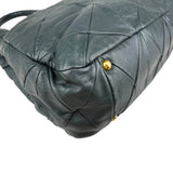 Pre-owned Miu Miu Dark Green Leather Quilted Top Handle Bag