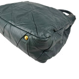 Pre-owned Miu Miu Dark Green Leather Quilted Top Handle Bag