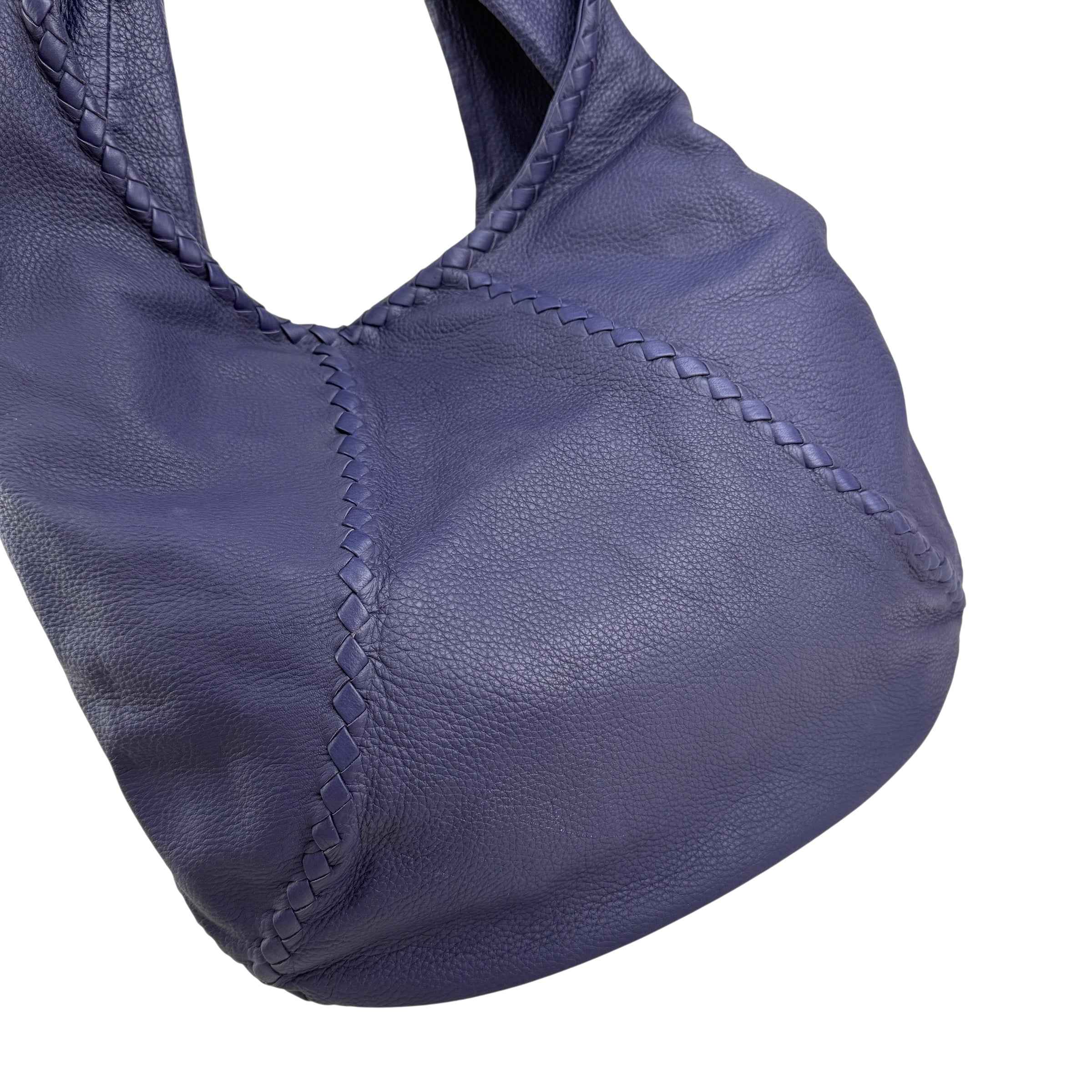 Bottega Veneta Bering Cervo Leather Large Baseball Hobo Bag