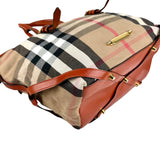 Pre-owned Burberry Leather and Bridle House Check Canvas Salisbury Tote Bag