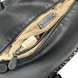 Pre-owned Bottega Veneta Black Intrecciato Trim Leather Tote