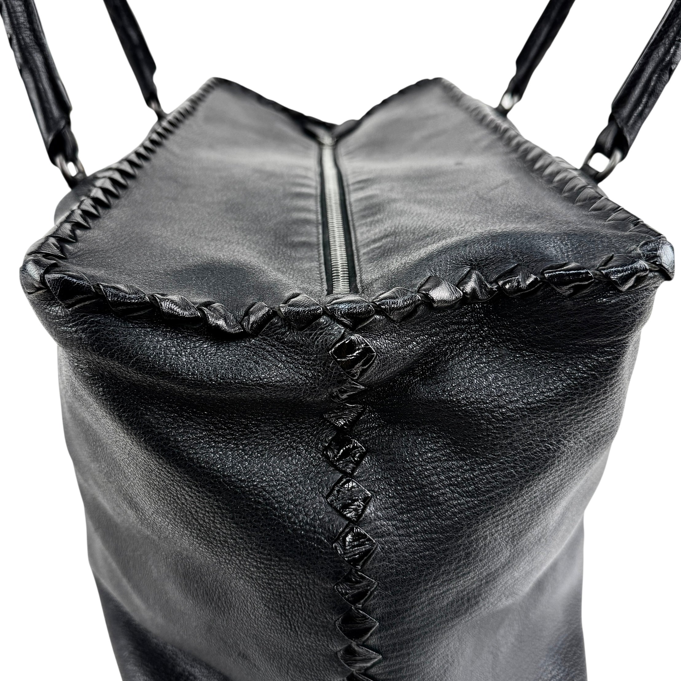 Pre-owned Bottega Veneta Black Intrecciato Trim Leather Tote