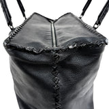 Pre-owned Bottega Veneta Black Intrecciato Trim Leather Tote