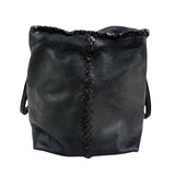 Pre-owned Bottega Veneta Black Intrecciato Trim Leather Tote